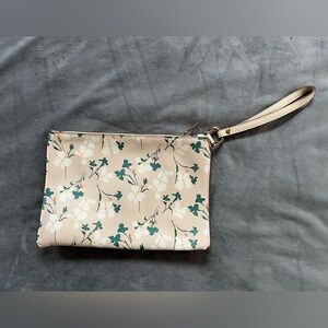 Floral Cream Wristlet Clutch